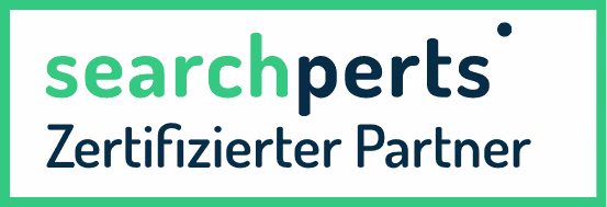 Ein Badge von Searchperts als zertifizierter Partner
